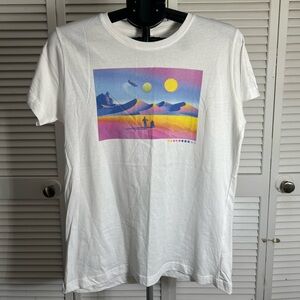 Star Wars White Tee with Colorful Desert Graphic